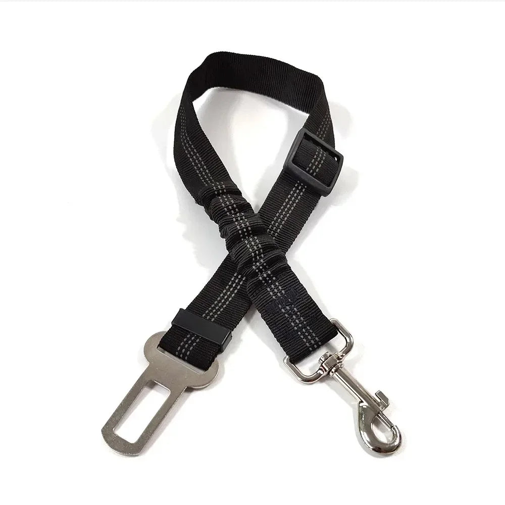 Ceinture de sécurité pour chien avec harnais en nylon réglable, sangle élastique pour voiture