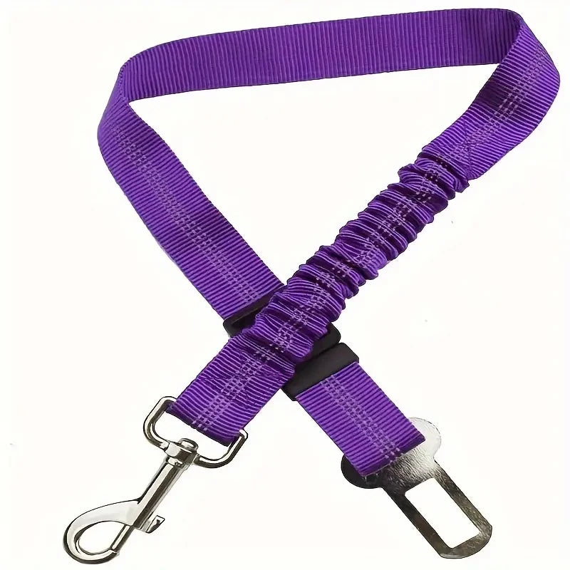 Ceinture de sécurité pour chien avec harnais en nylon réglable, sangle élastique pour voiture