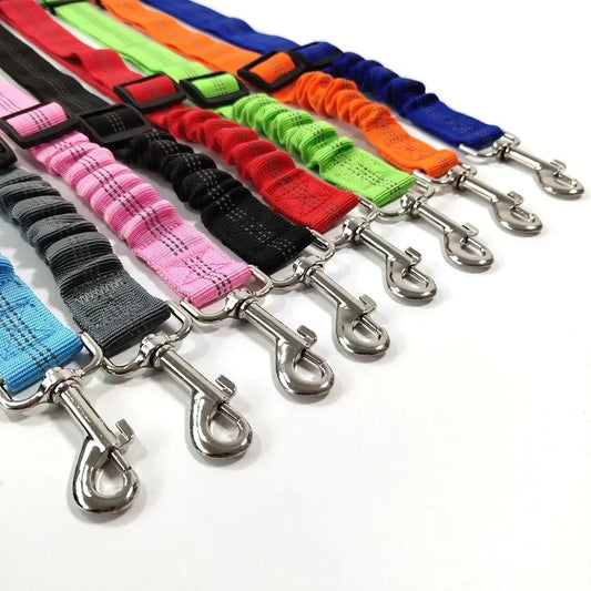 Ceinture de sécurité pour chien avec harnais en nylon réglable, sangle élastique pour voiture