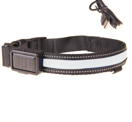 Collier LED fluorescent de sécurité pour animaux.